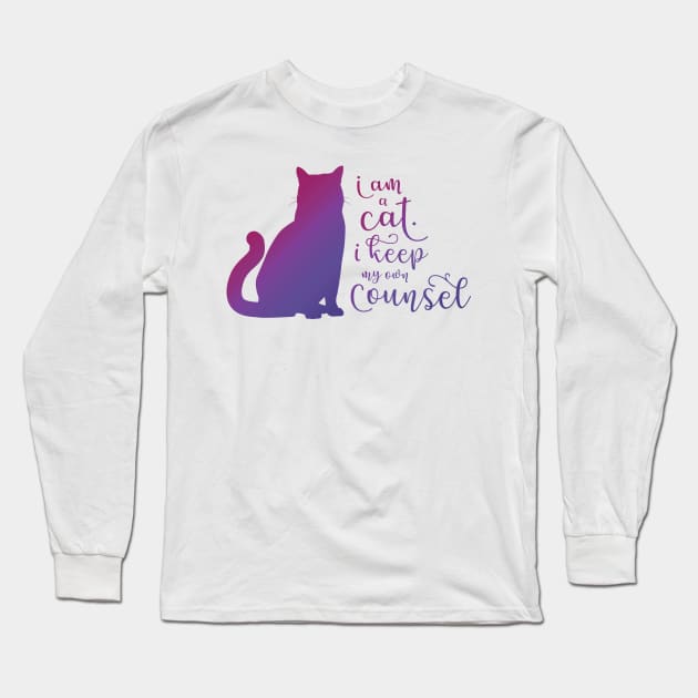 I am a cat, I keep my own counsel Long Sleeve T-Shirt by Yue